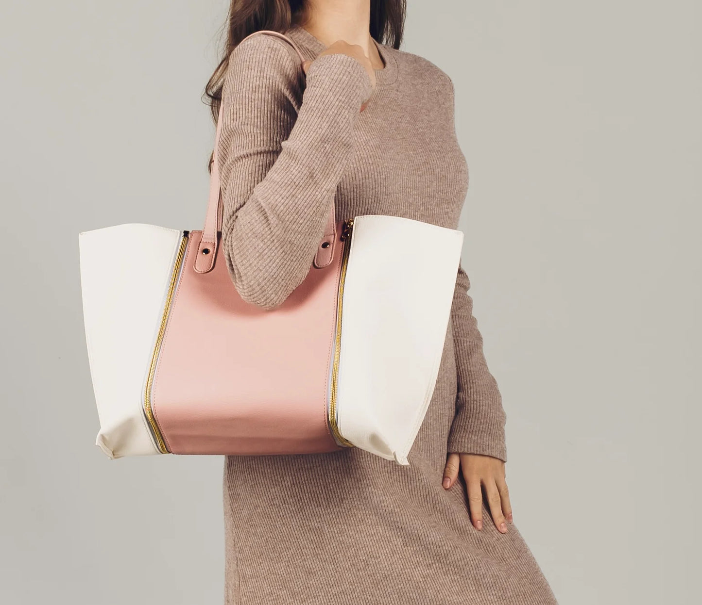Combined Pink And White Bag
